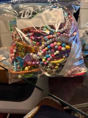 Kids Multicolor Beaded Bracelet & Necklace Pack With games 2.11LBS